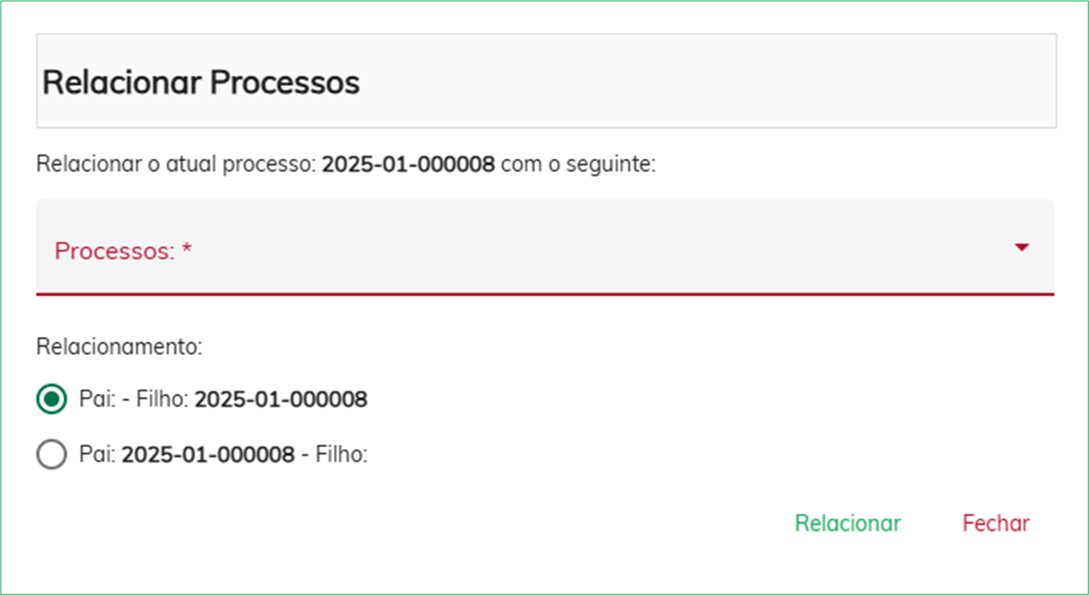 Relacionar Processo